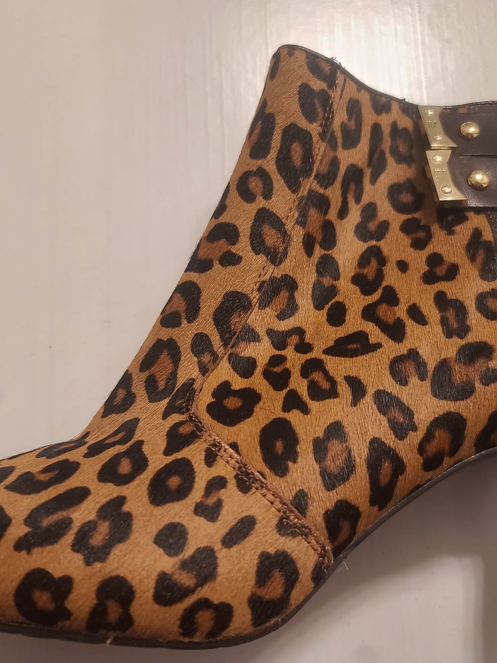 Rockport Leopard Print Ankle Booties with 2.5 Inch Heel & Gold Accents - Picture 7 of 11